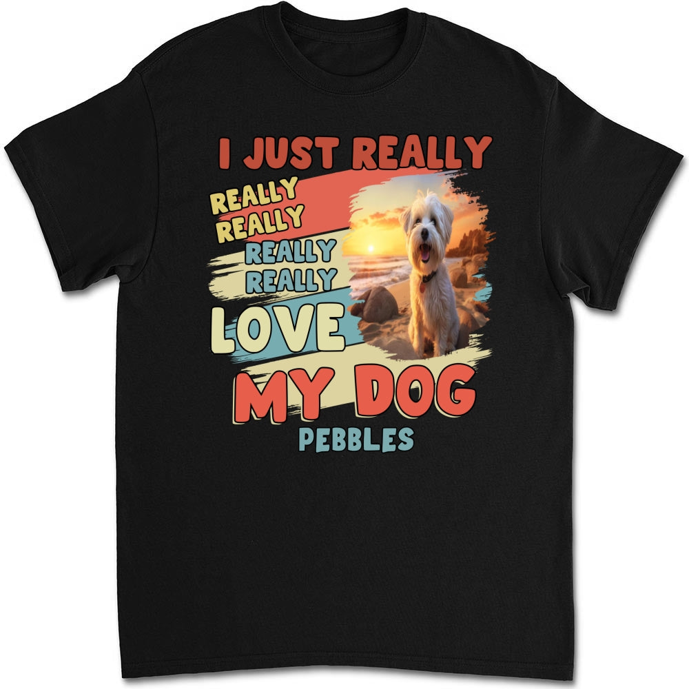 I Just Really Love My Dogs Personalized Custom Unisex 5.3 oz T-Shirt - Perfect Gift for Pet Lovers