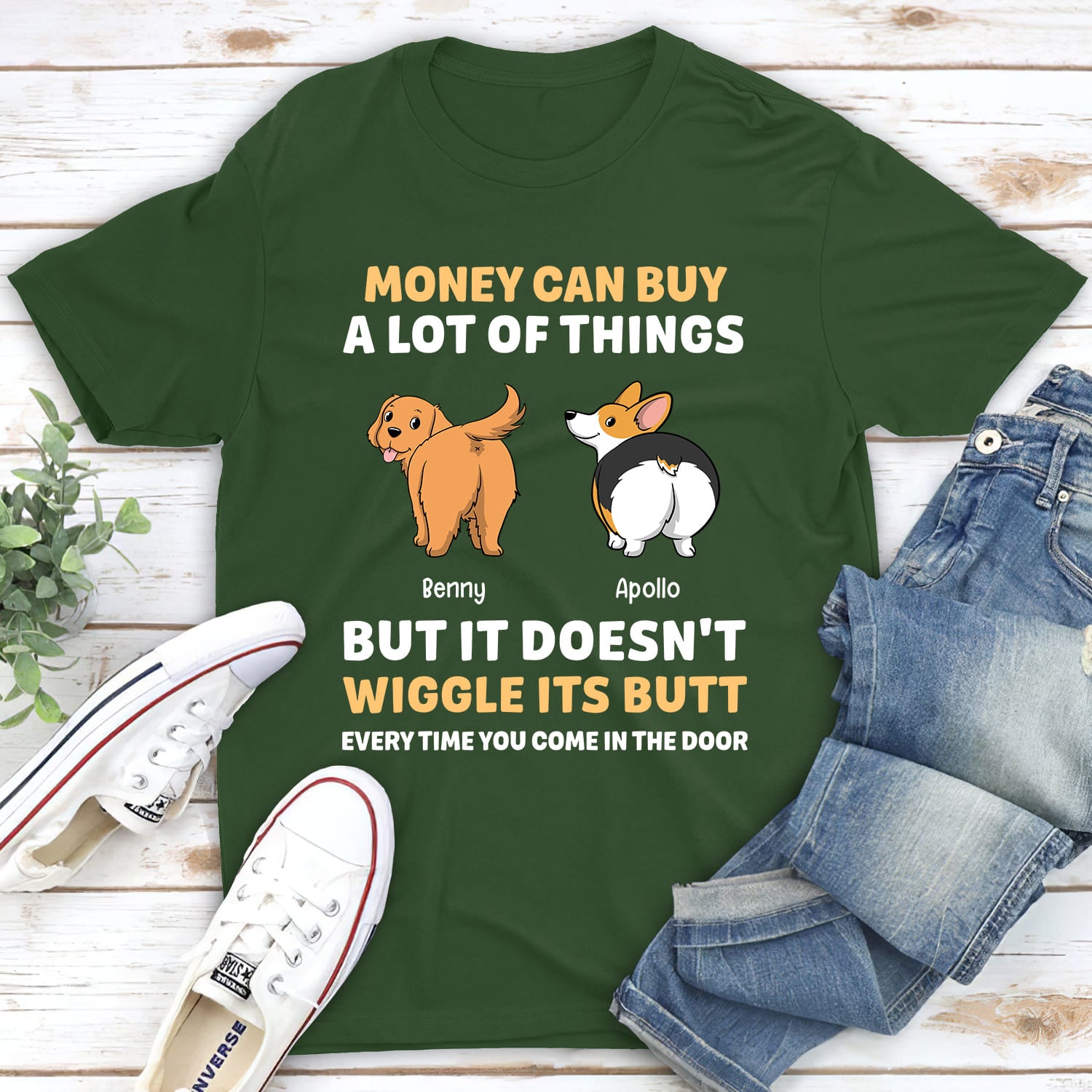 Wiggle Butt - Personalized Custom Unisex 5.3 oz T-shirt for Pet Lovers