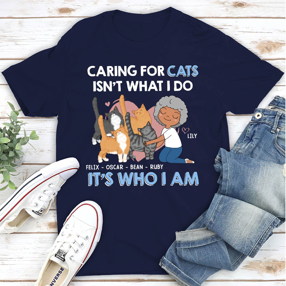 Caring For Cats - Personalized Custom Unisex 5.3 oz T-shirt for Pet Lovers