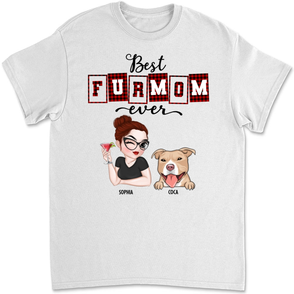 Best Fur Mom Of The Year - Personalized Custom Unisex 5.3 oz T-shirt for Pet Lovers