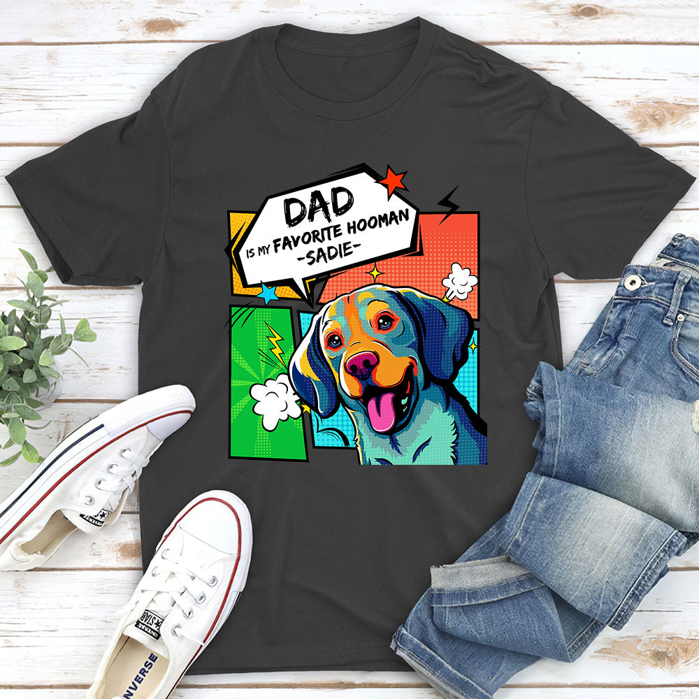 Favorite Hooman - Personalized Custom Unisex Cotton Blend T-shirt for Pet Lovers