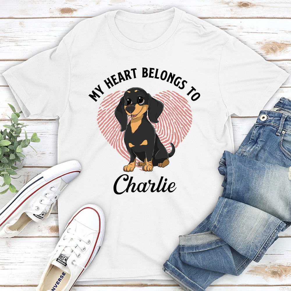 My Heart - Personalized Custom Unisex 5.3 oz T-shirt for Pet Lovers