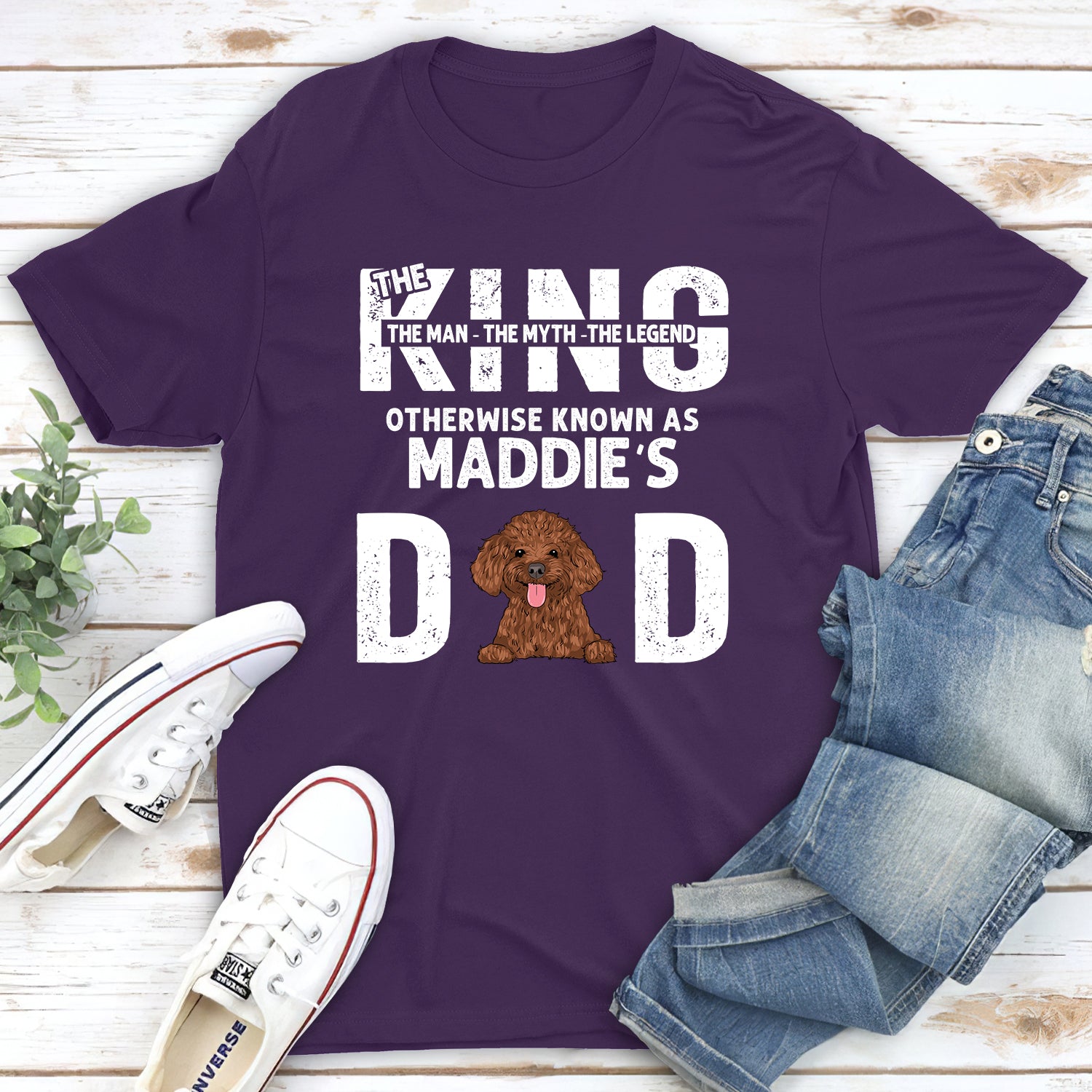 The King Dad - Personalized Custom Unisex 5.3 oz T-shirt for Pet Lovers