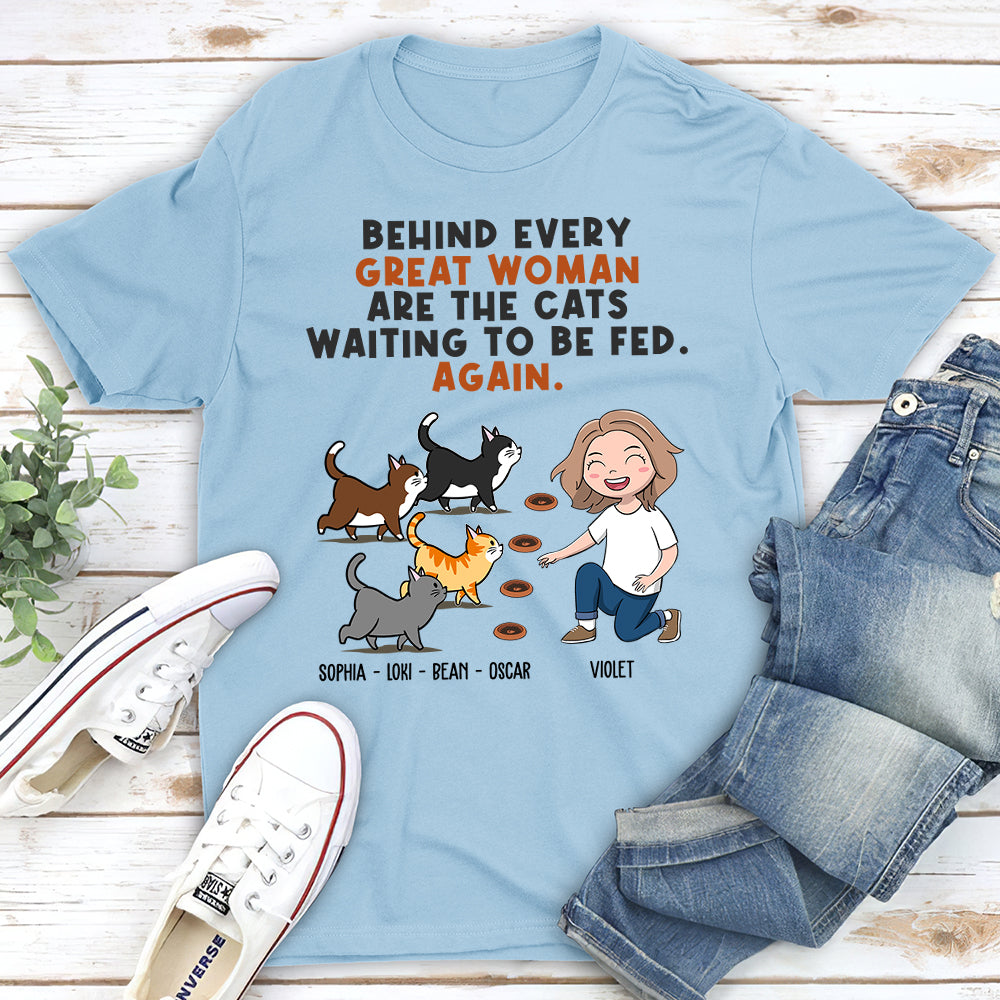 Behind Great Woman - Stylish Personalized Custom Unisex 5.3 oz T-shirt for Pet Lovers