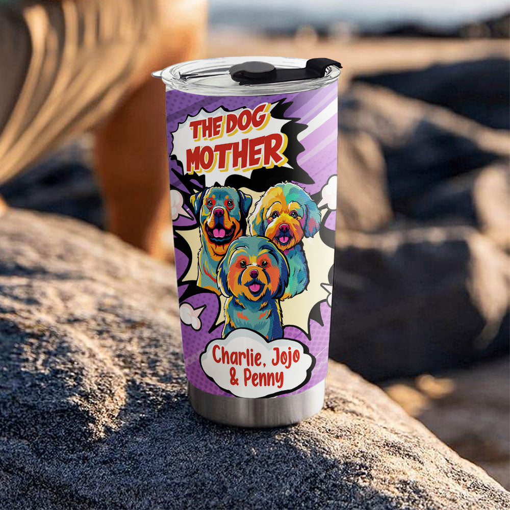 Mother, Father, and Dog - Personalized Custom 20oz Stainless Steel Tumbler with Double - Walled Vacuum Insulation