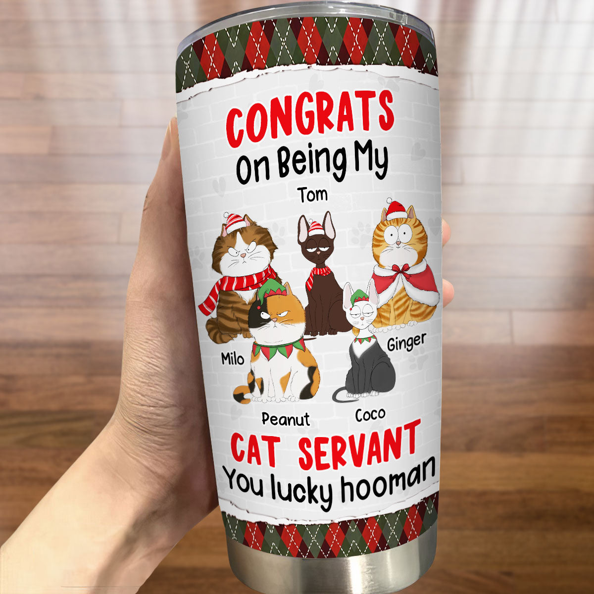 Congrats Lucky Hooman - Customizable Personalized 20oz Stainless Steel Tumbler with Thousands of Cool Designs