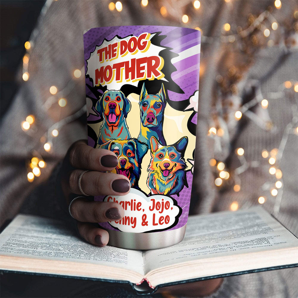 Mother, Father, and Dog - Personalized Custom 20oz Stainless Steel Tumbler with Double - Walled Vacuum Insulation