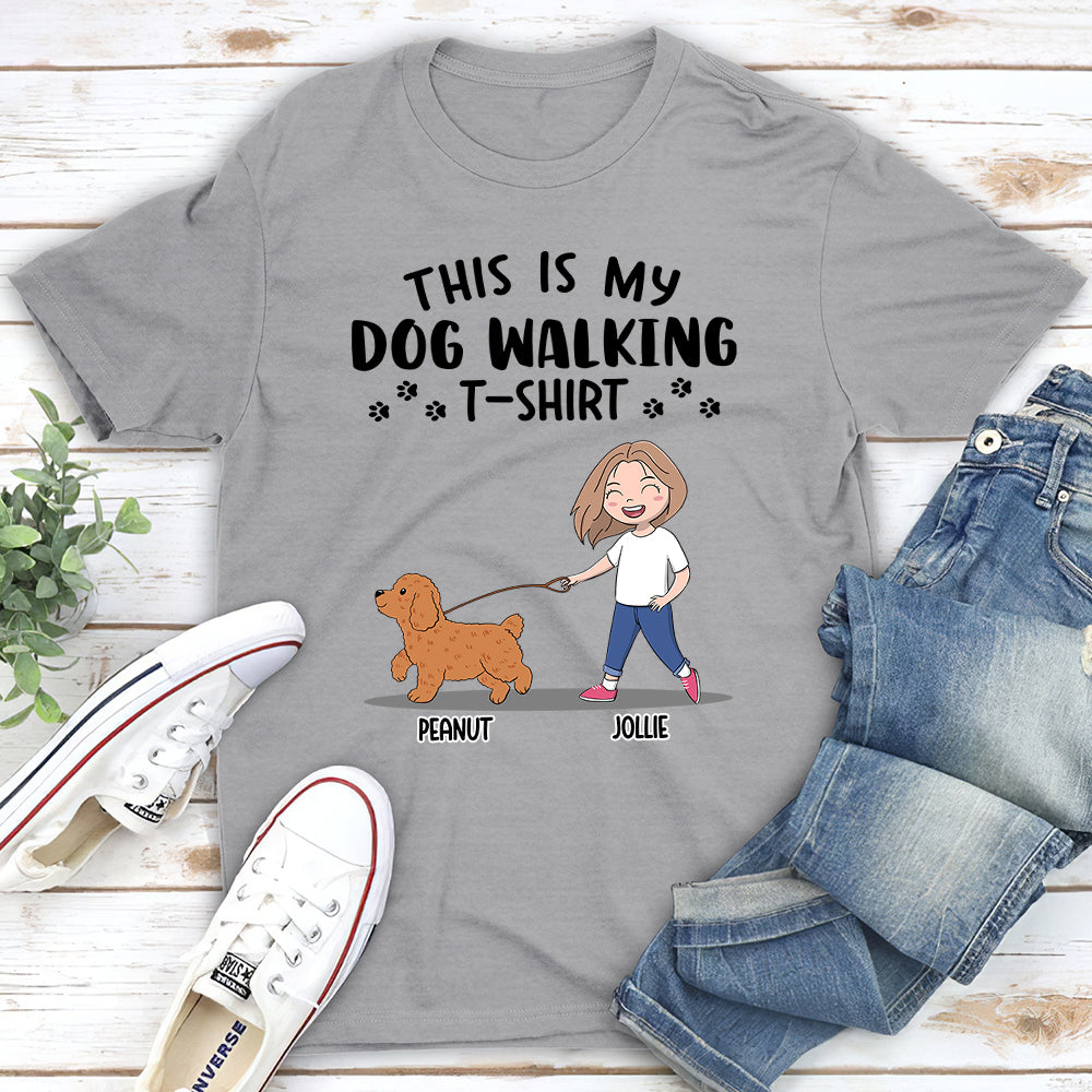 Custom Personalized Unisex Dog Walking T-shirt - Ideal Gift for Pet Lovers