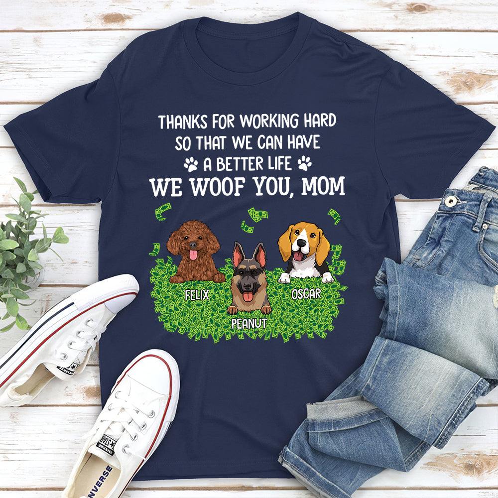 Thanks For Working Hard - Personalized Custom Unisex 5.3 oz T-shirt for Pet Lovers