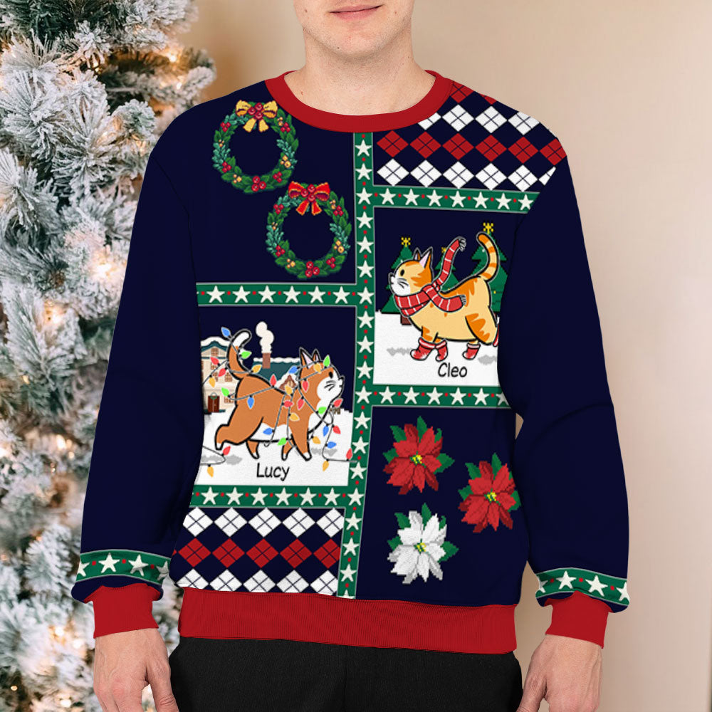 Cat Servant Patchwork - Exclusive Personalized Custom All-Over-Print Unisex Sweatshirt for Pet Lovers