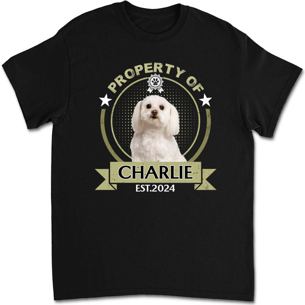 Personalized Custom Unisex Property Of Human Dogs Photo T-Shirt - Ideal Gift for Pet Lovers