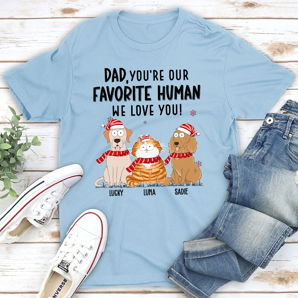 Favorite Human We Love - Personalized Custom Unisex 5.3 oz T-shirt for Pet Lovers