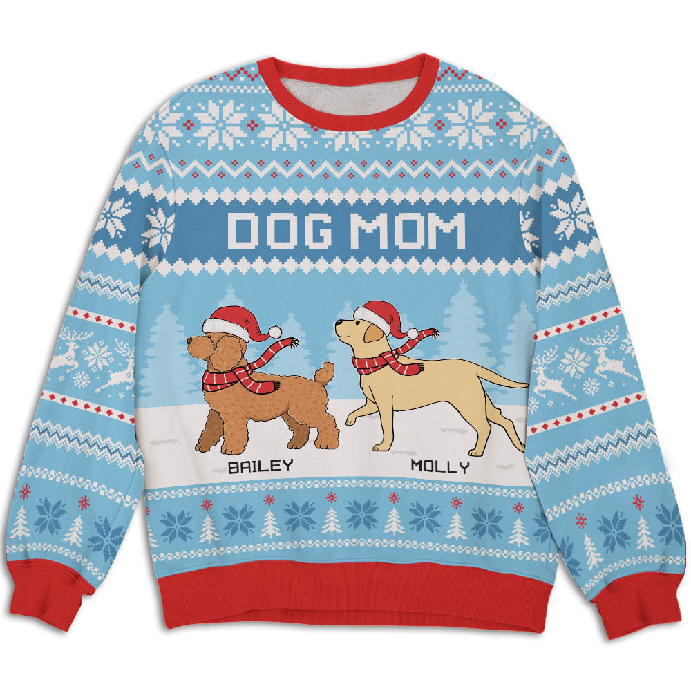 Personalized Custom All-Over-Print Dog Mom Dad Mint Sweatshirt - Ideal Gift for Dog Lovers