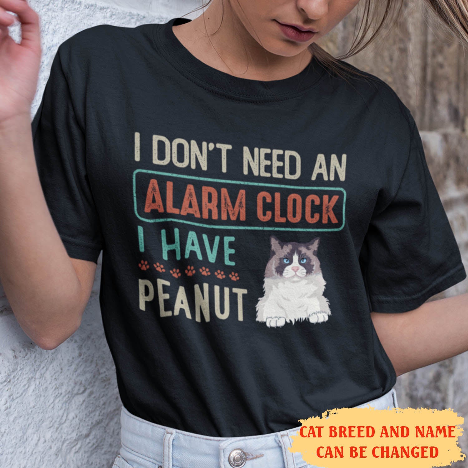 Personalized Custom Unisex 5.3 oz Alarm Clock-themed T-shirt - Ideal Gift for Pet Lovers