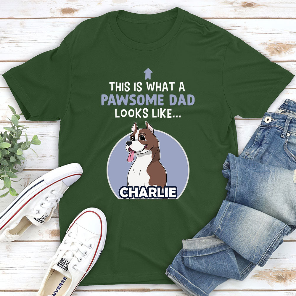 Pawsome Mom/Dad - Personalized Custom Unisex 5.3 oz T-shirt for Pet Lovers