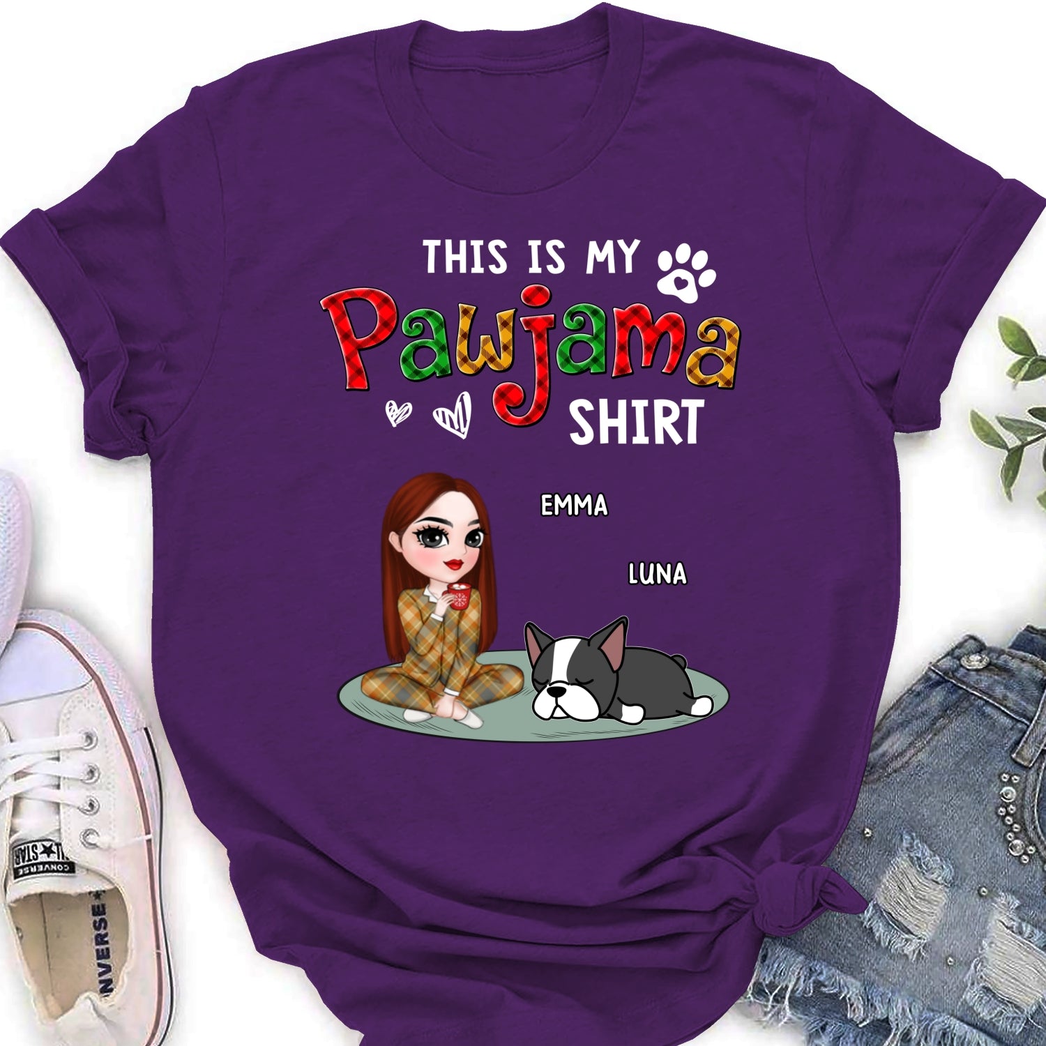 Pawjama Shirt Pet Version 2 - Exquisitely Personalized Custom Women's T-Shirt for Pet Lovers