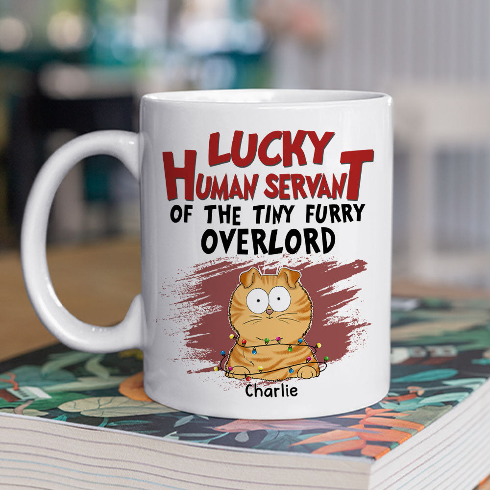 Lucky Human Servant - Exquisite Personalized Custom Coffee Mug for Pet Lovers