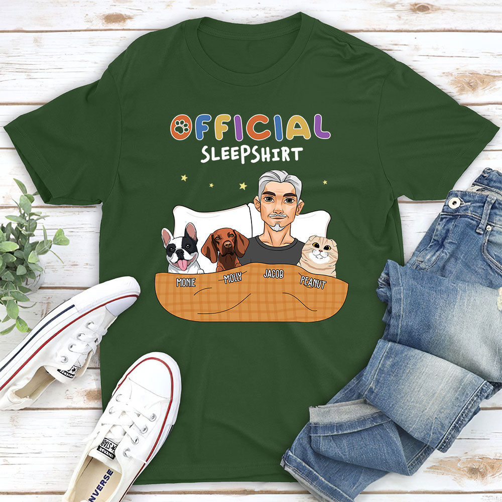 Official Personalized Custom Unisex Sleeping T-shirt - Ideal Gift for Pet Lovers