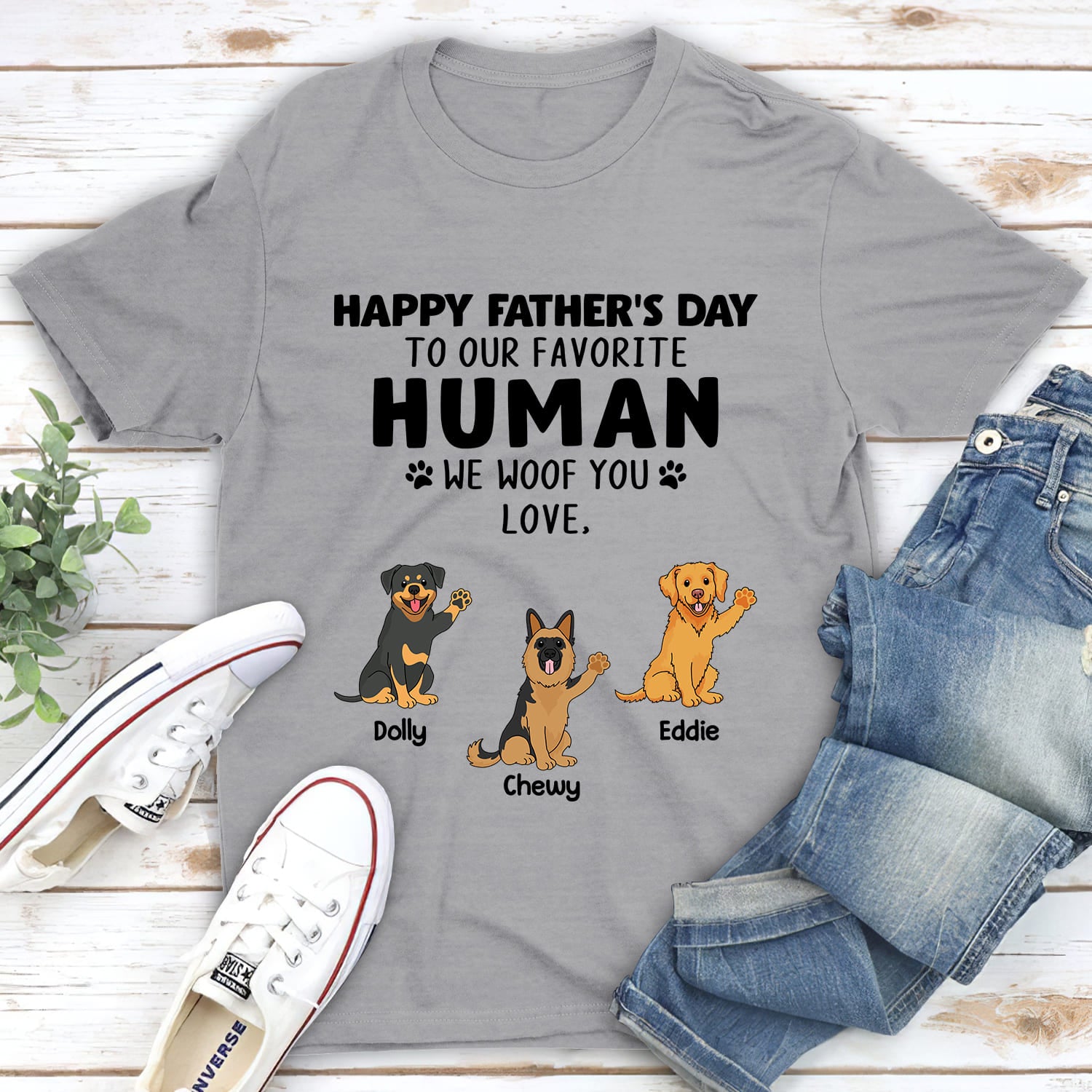 Favorite Human - Premium Personalized Custom Unisex 5.3 oz T-shirt for Pet Lovers