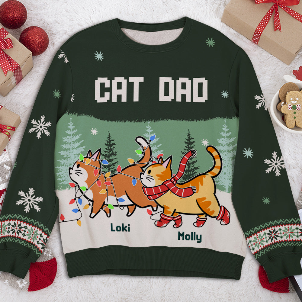 Better Life Walking Cat - Stylish Personalized Custom All-Over-Print Unisex Sweatshirt for Pet Lovers