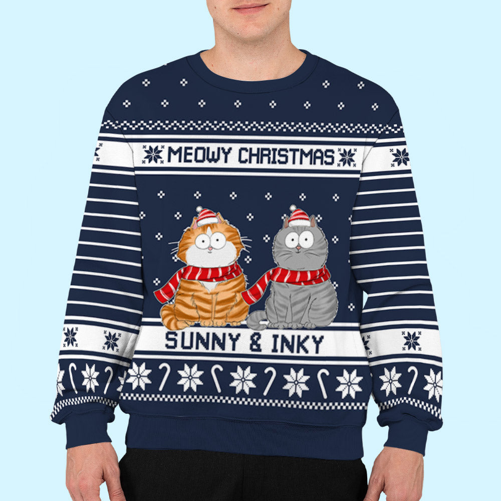 Merry Xmas Fur Mom - Personalized Custom All-Over-Print Unisex 8.8 oz Polyester Blend Sweatshirt for Pet Lovers