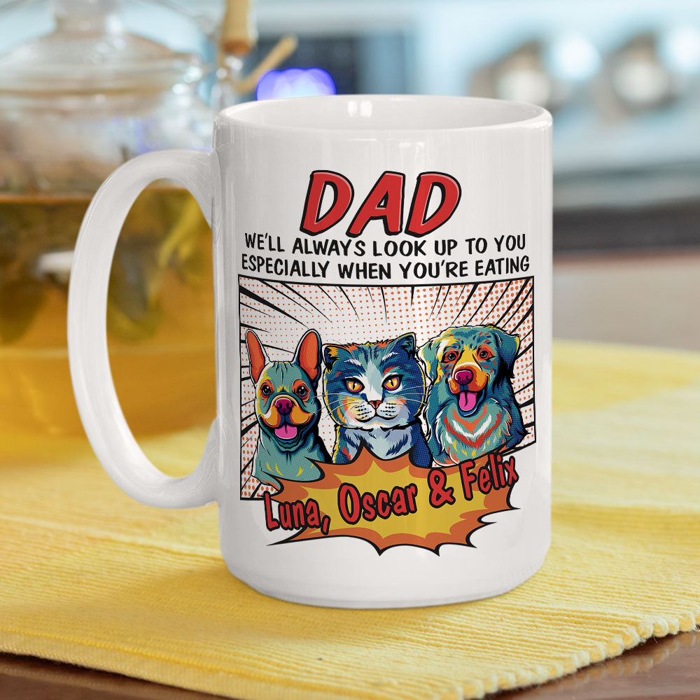 Unique Pop Art Eating Pet - Personalized Custom Coffee Mug for Pet Lovers