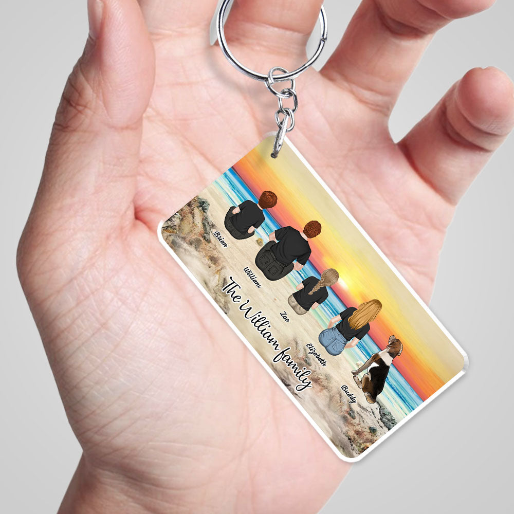 Whole Family Together - Customizable Personalized Full - Color Acrylic Keychain in 3 Sizes