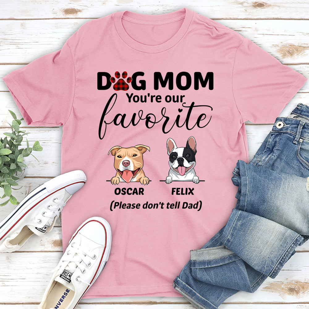 Mom, My Favorite - Personalized Custom Unisex 5.3 oz Heavy Cotton T-shirt