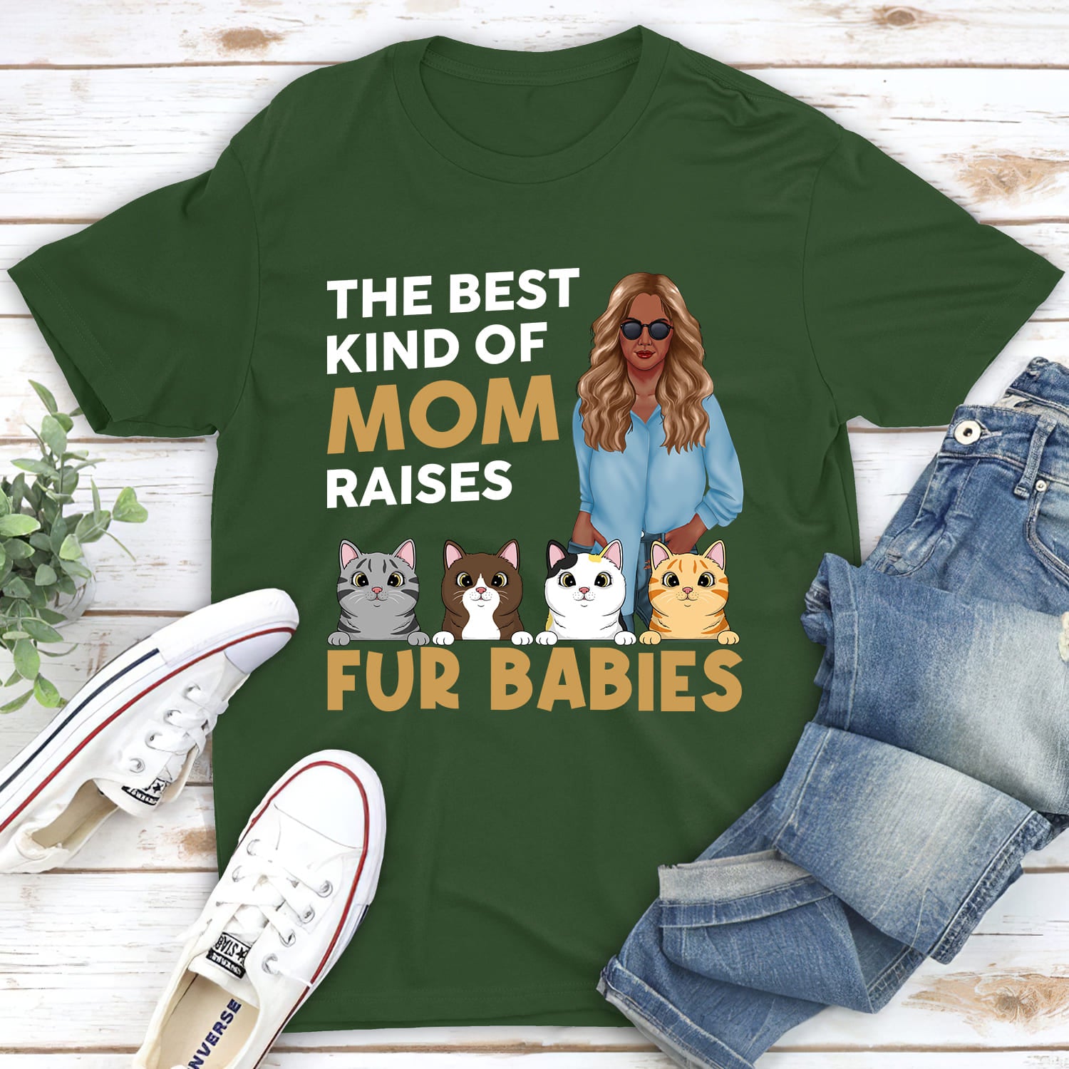 The Ultimate Personalized Custom Unisex T-shirt for Cat Moms - The Best Choice