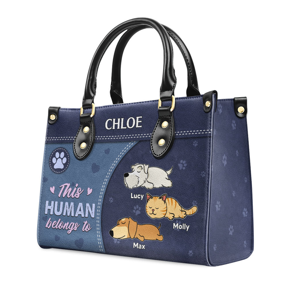 This Human Belongs To - Exquisite Personalized Custom Leather Handbag for Special Occasions