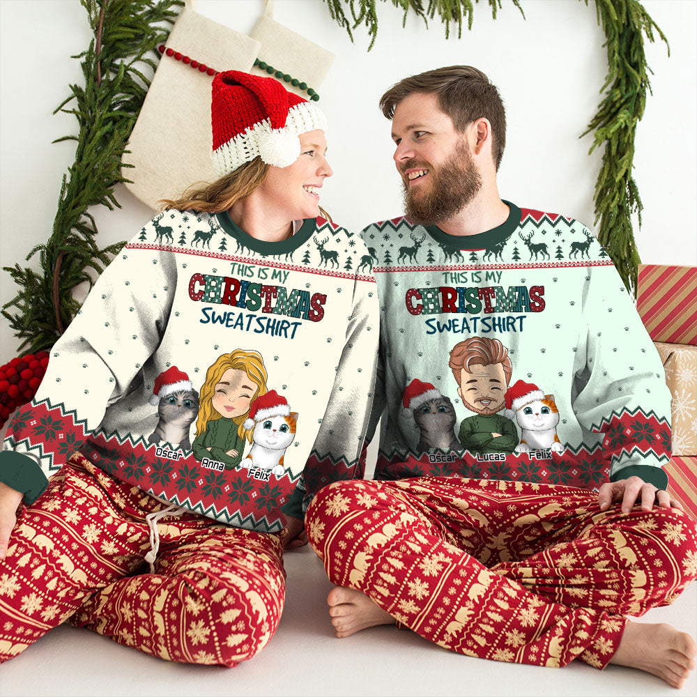 Personalized Custom All-Over-Print My Christmas Sweatshirt - Ideal Gift for Pet Lovers