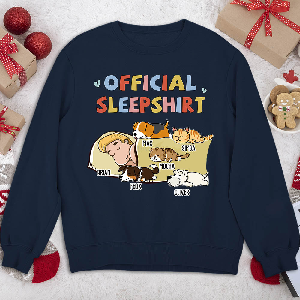 Personalized Custom Sleeping Pet Sleepshirt Version 2 - 8.0 oz Unisex Sweatshirt