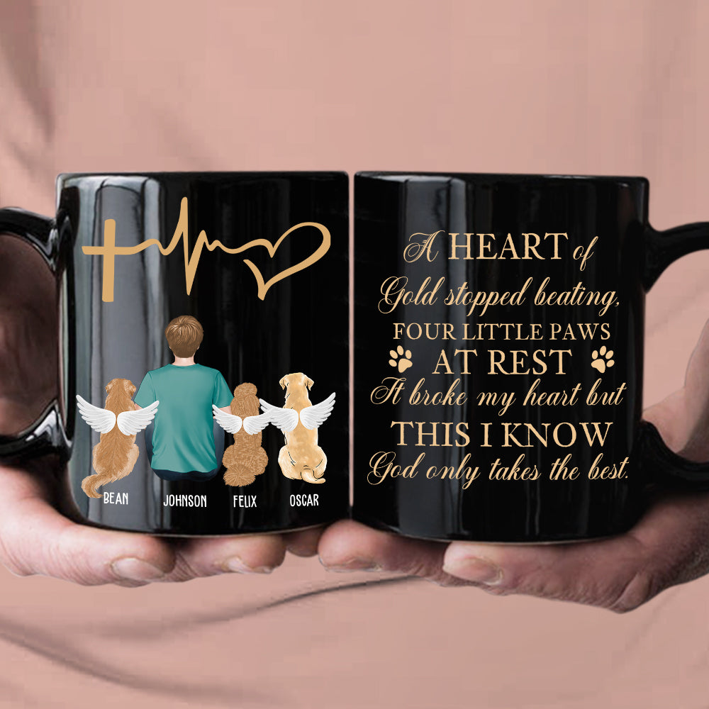A Heart Of Gold - Personalized Custom 11oz/15oz Black Ceramic Coffee Mug for Pet Lovers