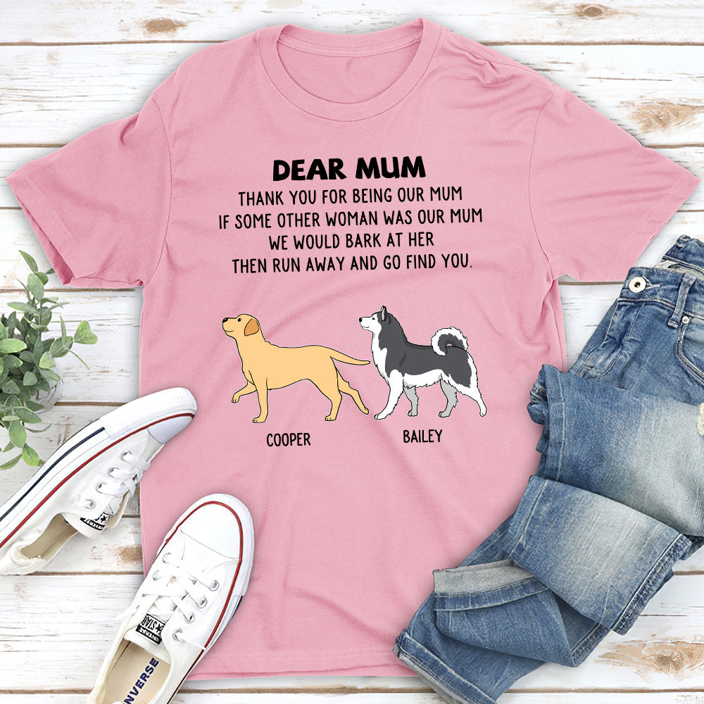 Unique Personalized Custom Unisex 'Dogs Run Away' T-shirt for Pet Lovers