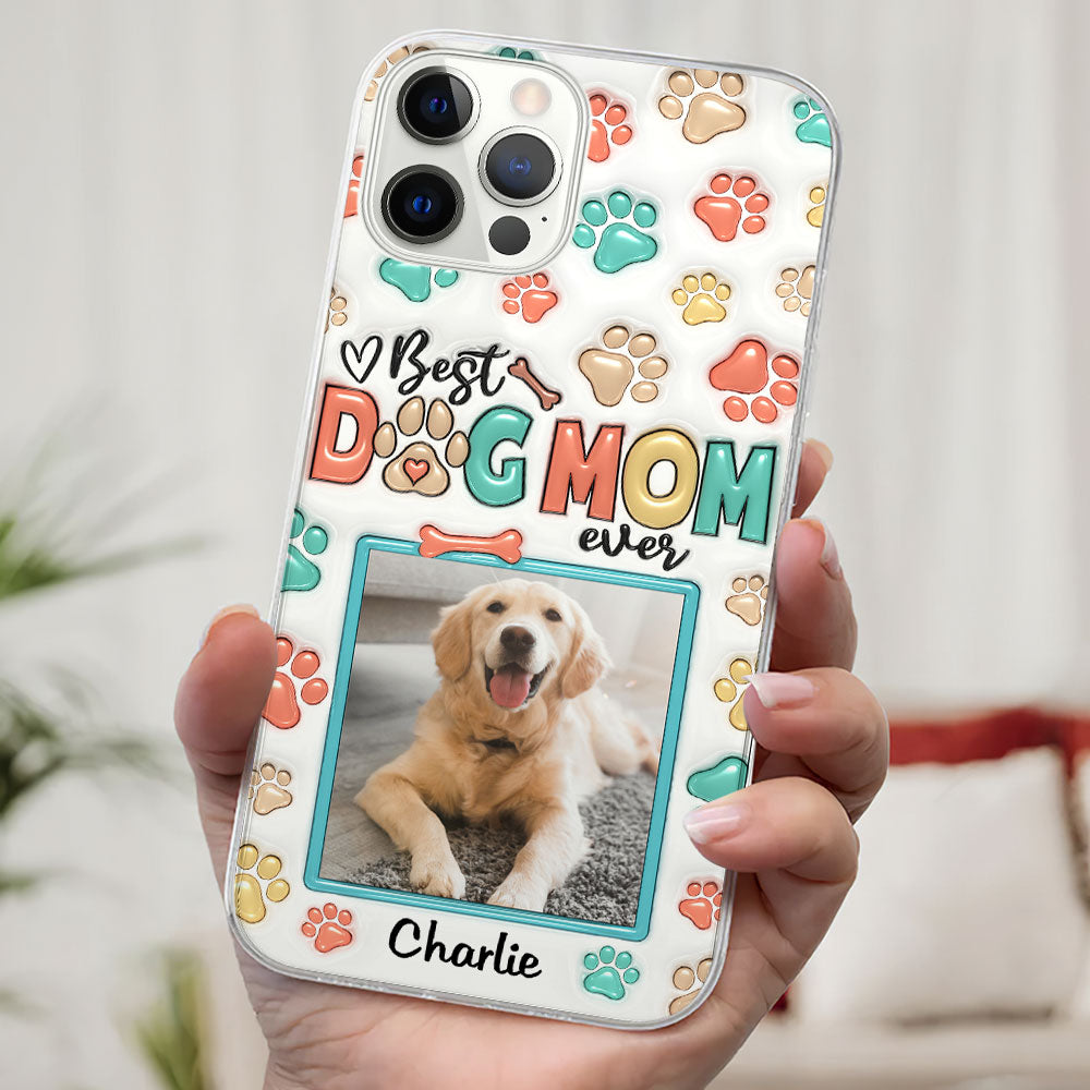 Best Fur Mom Ever Personalized 3D Inflated Effect Custom Photo Phone Case for Smartphones