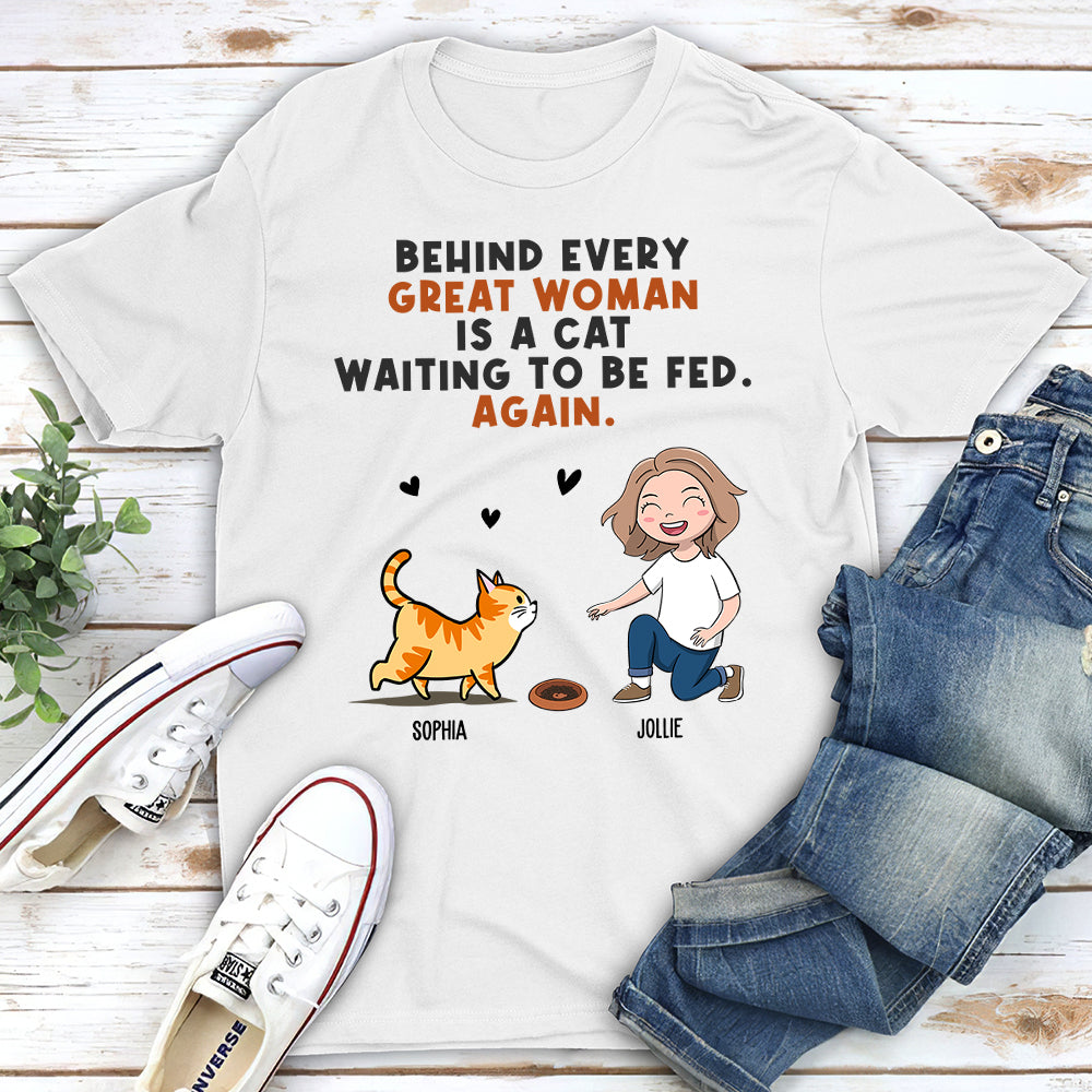 Behind Great Woman - Stylish Personalized Custom Unisex 5.3 oz T-shirt for Pet Lovers