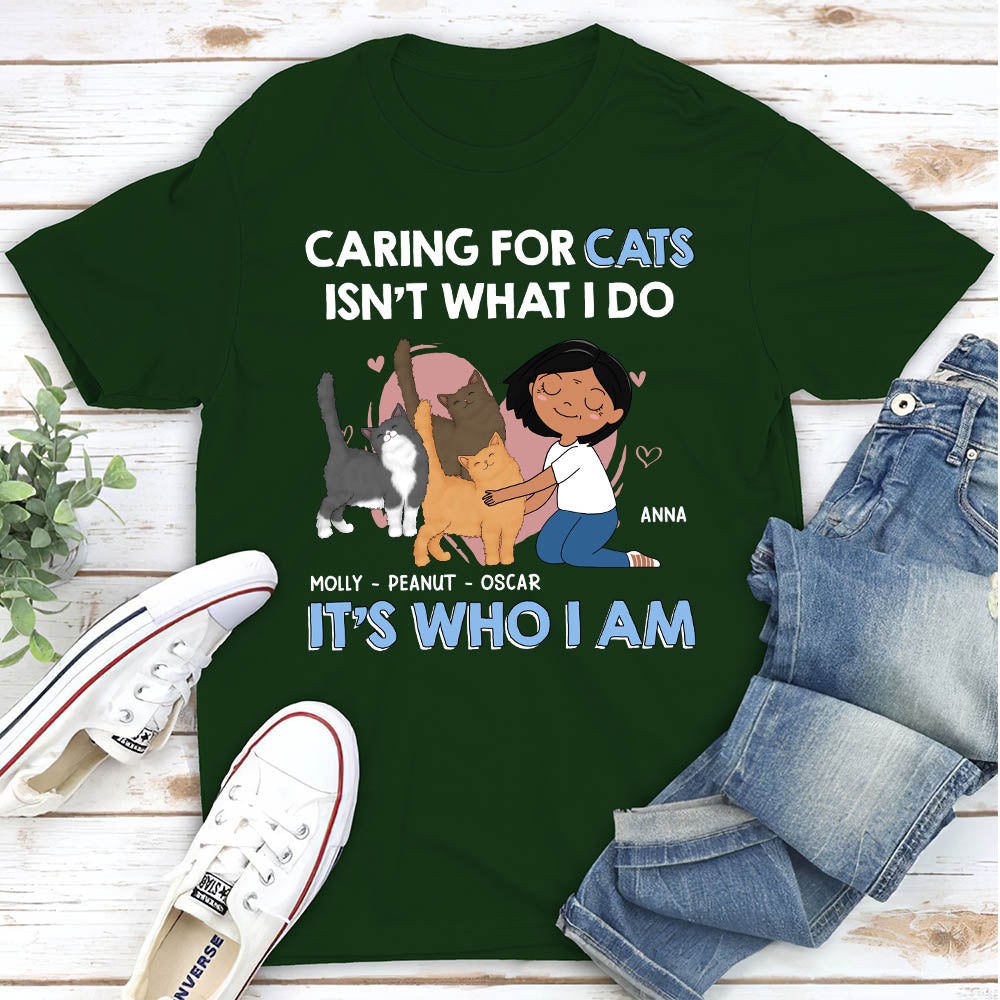 Caring For Cats - Personalized Custom Unisex 5.3 oz T-shirt for Pet Lovers