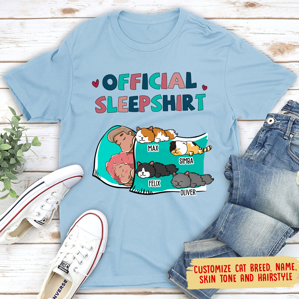Customizable Cat Official Sleepshirt Unisex T - shirt for Couples - Personalized Gift