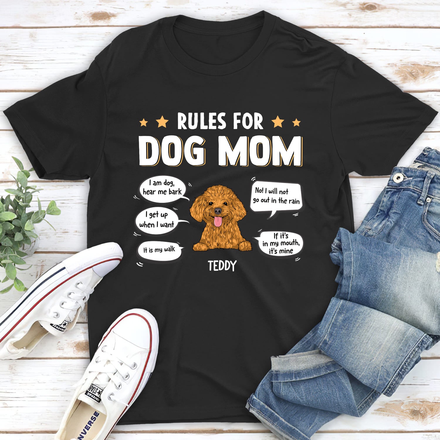 Unique Personalized Custom Unisex Rules For Dog Parent T-shirt
