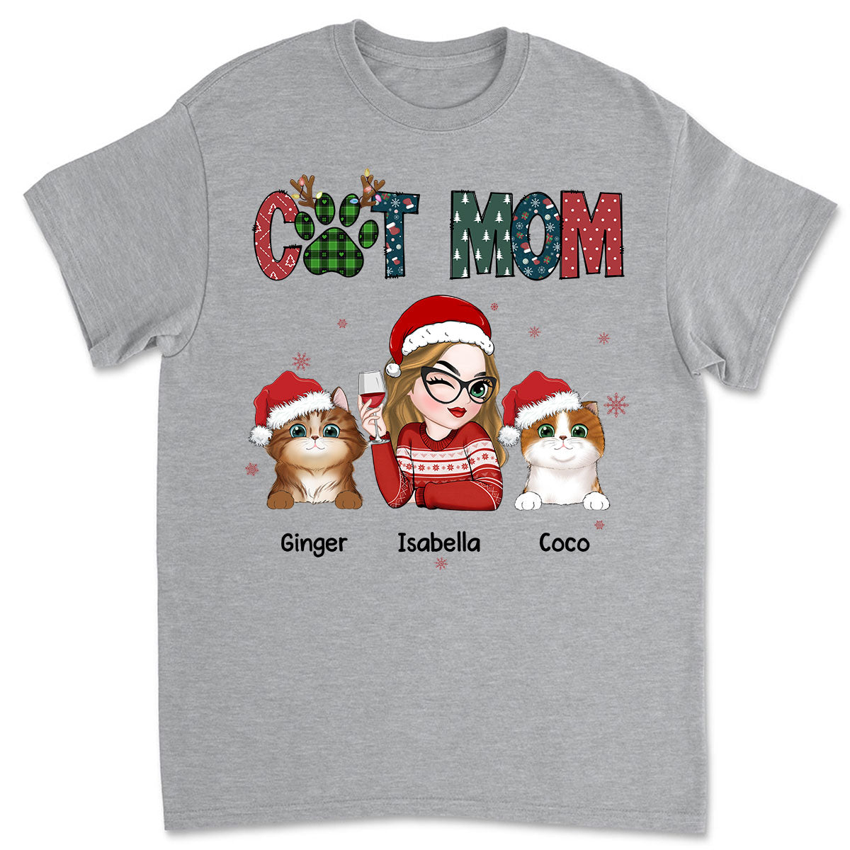 My Lovely Cat Mom - Personalized Custom Unisex 5.3 oz T-shirt for Pet Lovers
