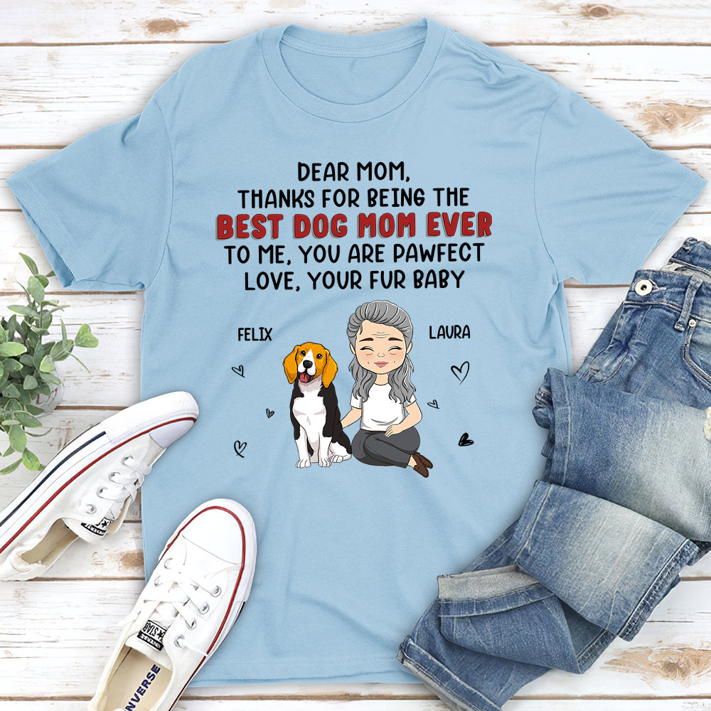 Dear Dog Mom - Personalized Custom Unisex 5.3 oz T-shirt for Pet Lovers