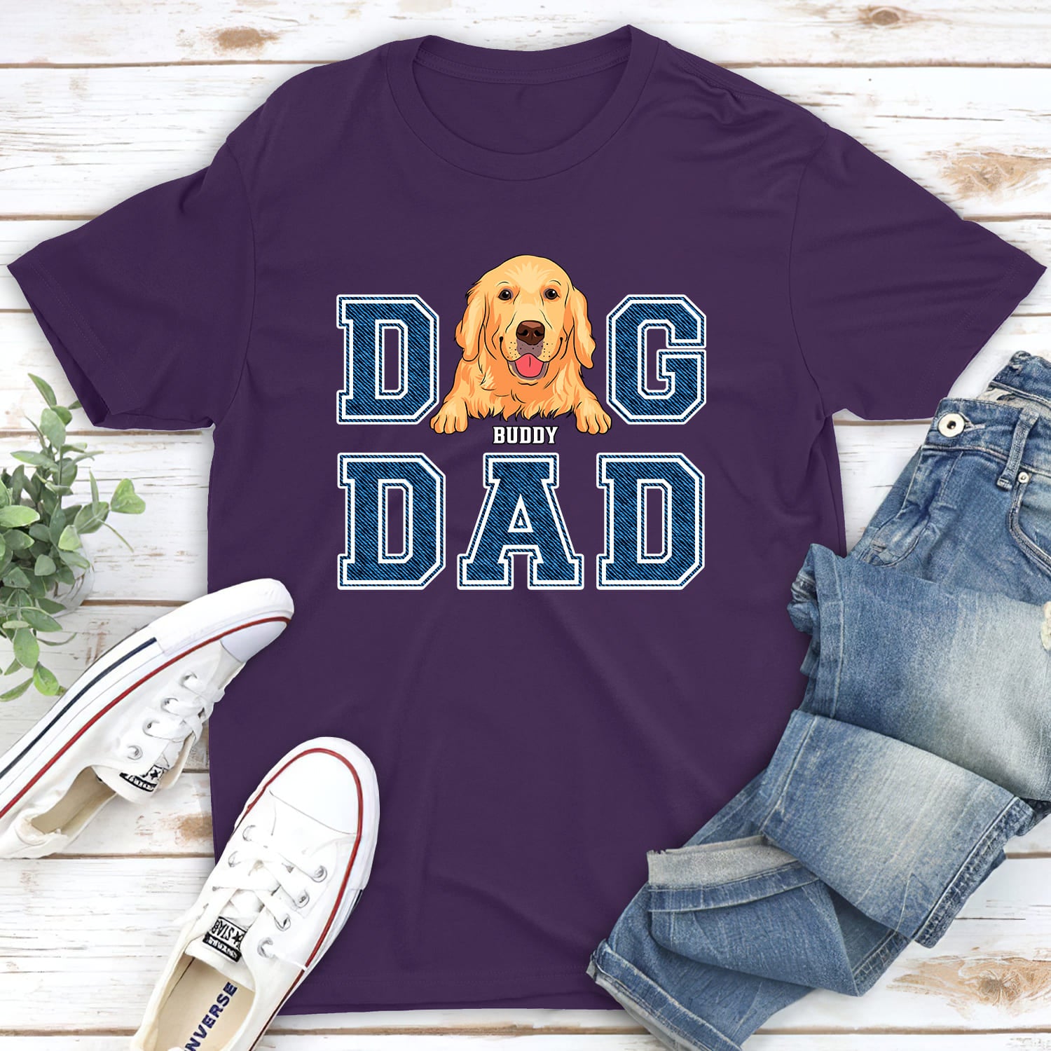 Customizable Unisex Personalized Dog Mom/Dog Dad Basic T-shirt
