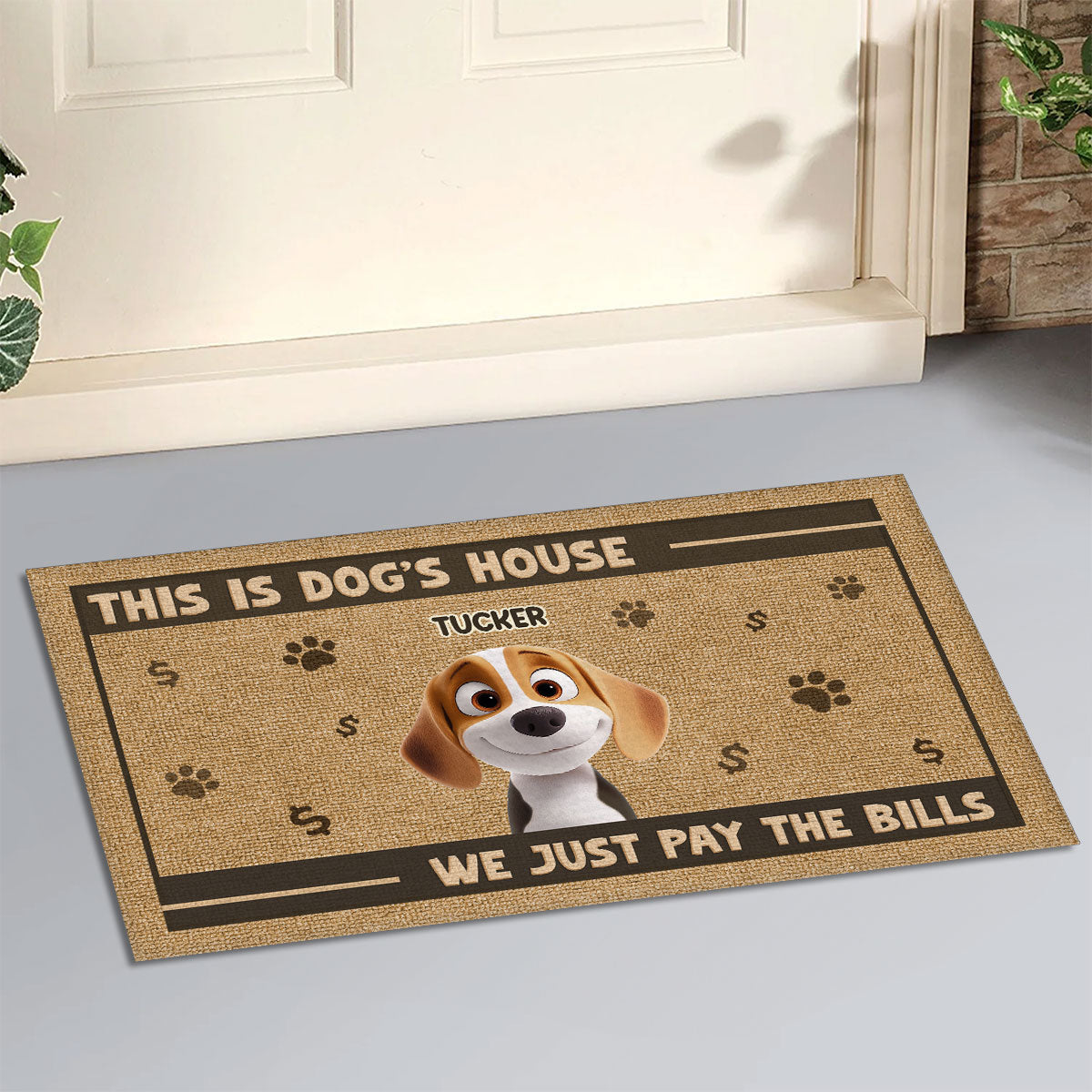 Pay The Bills - Personalized Custom Pet Lover Doormat with Cat or Dog Picture