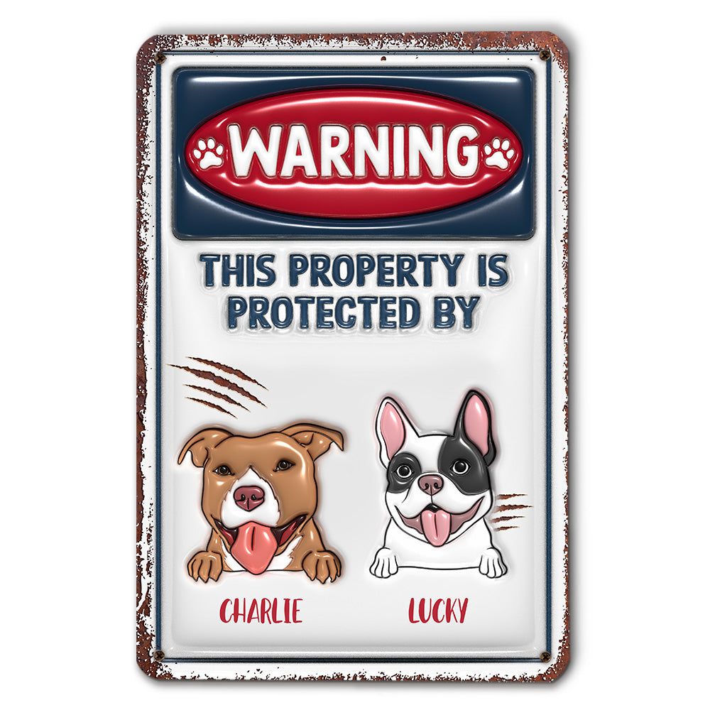 Personalized Custom 3D Inflated Effect Metal Sign for Property Protection