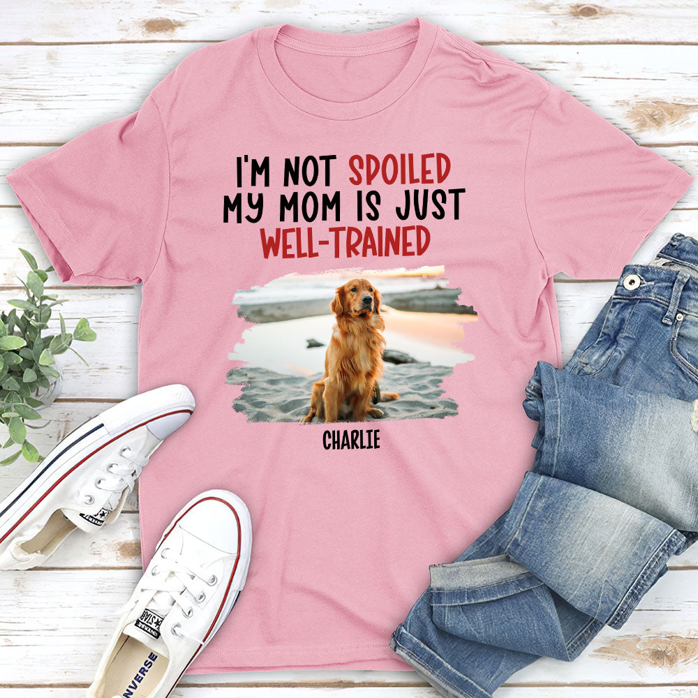 Spoiled Pet & Well Trained Dad - Personalized Custom Unisex 5.3 oz T-shirt for Pet Lovers