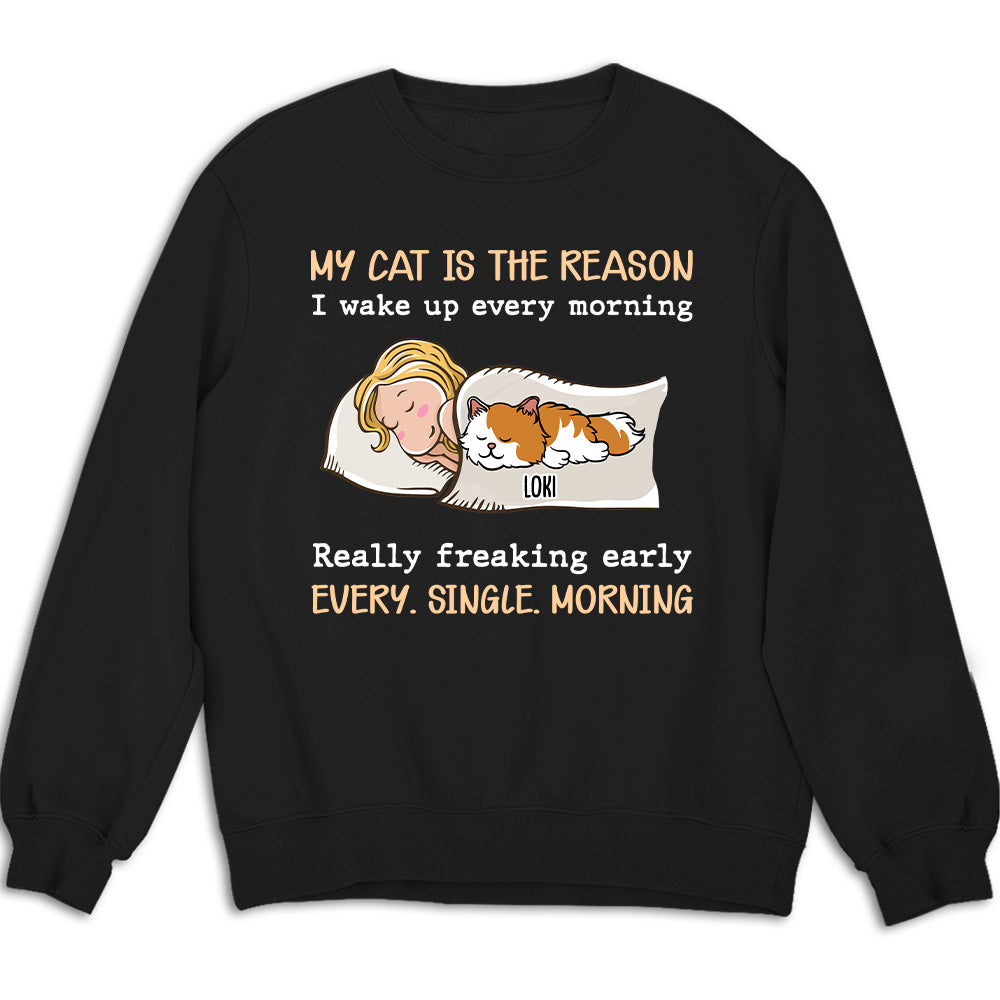 My Cat Is The Reason - Customizable Personalized Unisex 8.0 oz Sweatshirt for Pet Lovers