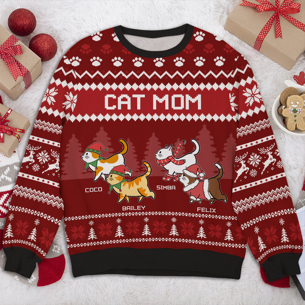 For Cat Mom/Dad - Stylish Personalized Custom All-Over-Print Unisex Sweatshirt