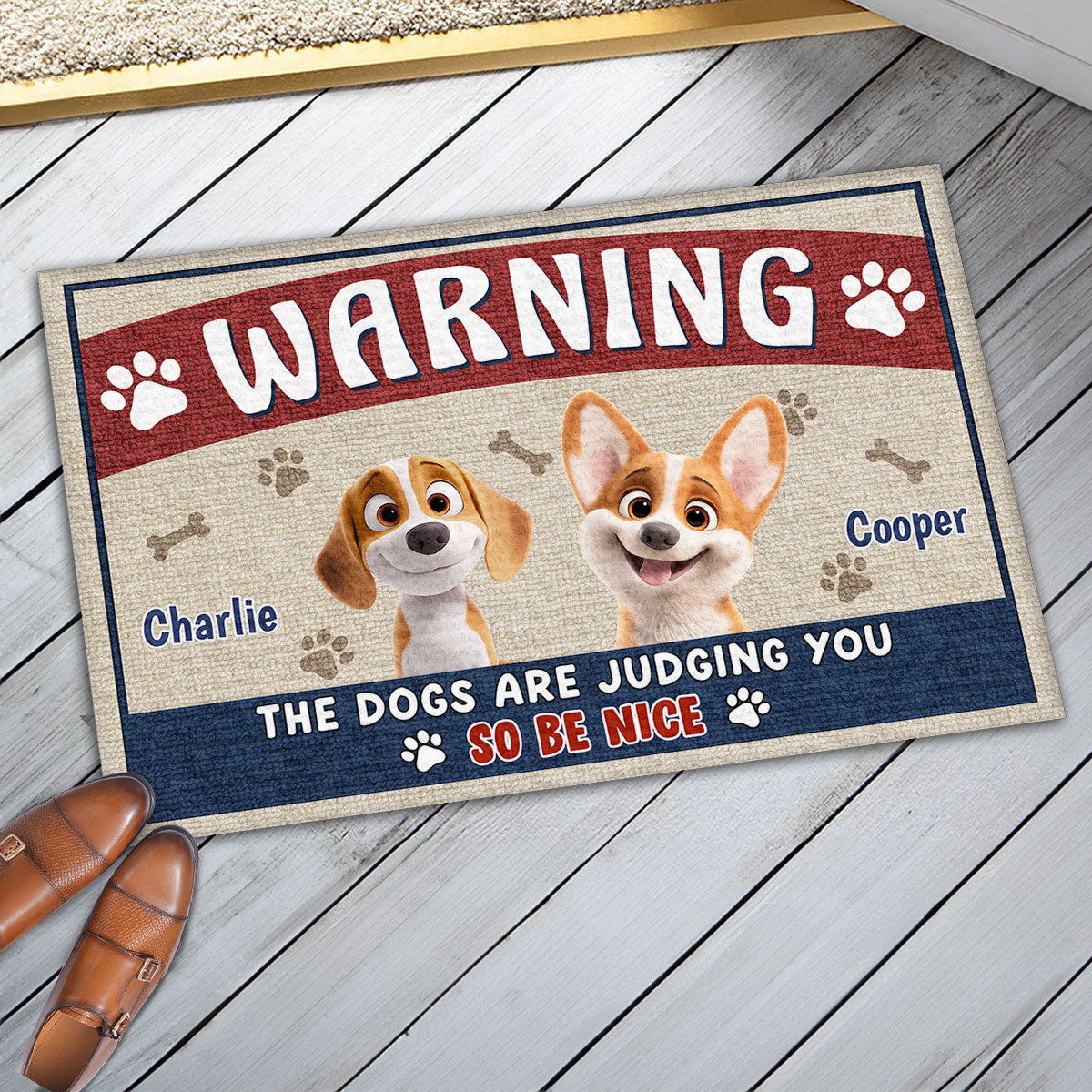 Personalized Custom Doormat - Dogs Are Judging You, Be Nice! Ideal for Pet Lovers
