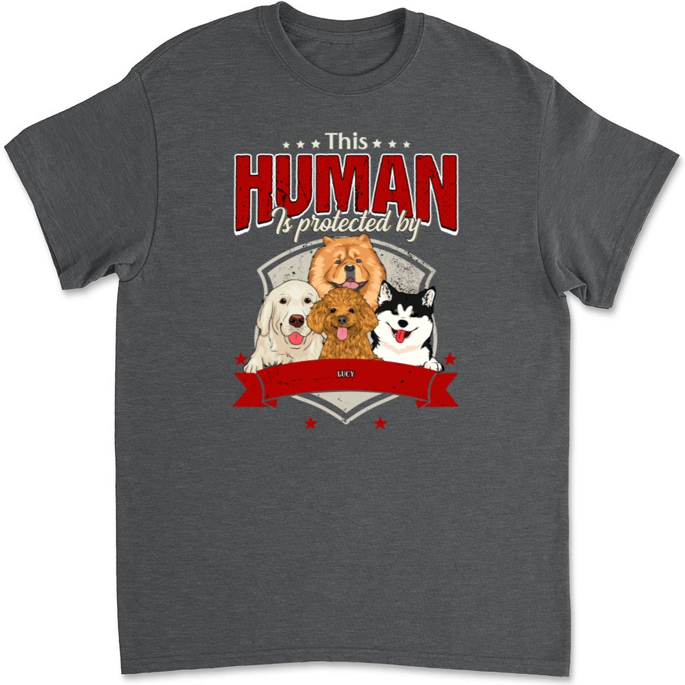 Human Is Protected - Personalized Custom Unisex 5.3 oz T-Shirt for Pet Lovers
