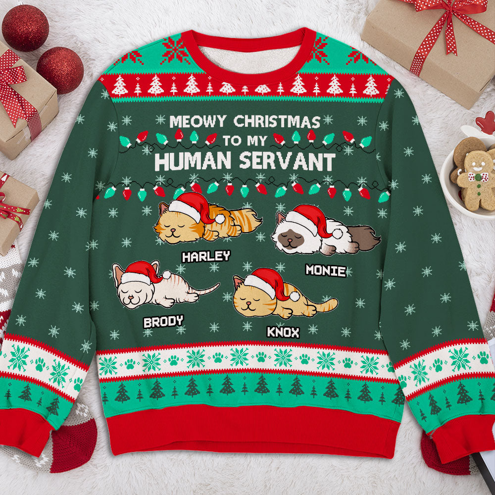 Unique Personalized Custom All-Over-Print Human Servant Sweatshirt - Ideal Gift for Pet Lovers